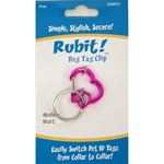 Rubit - Dog Tag Clip inimioara roz
