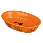 Trixie - Castron ceramic oval 0,2 l/15 x 10 cm portocaliu - 24495