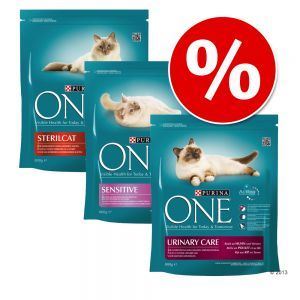 Purina ONE - Mix Sensibile - 3 x 800 g u003c- Hrana uscata u003c- Pisici