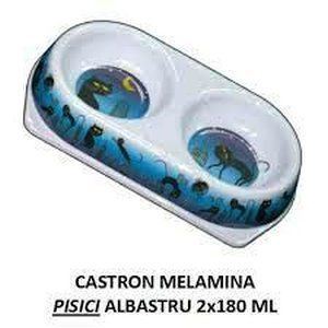 Profipet - Castron melamina 2 x 180 ml albastru - 8019