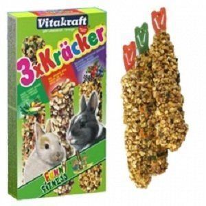 Vitakraft - Baton Trio Mix cu sfecla, nuci si fructe de padure pentru iepure - 3 buc